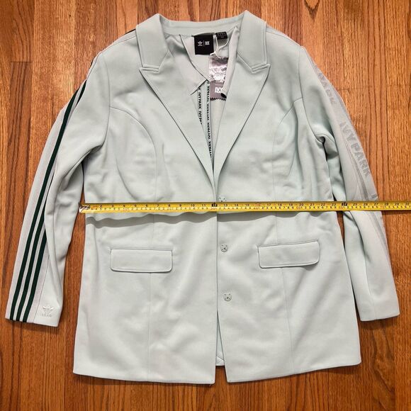 Adidas x Ivy Park Blazer Jacket Plus Size 1X Green Tint Three Striped GV4003 - Picture 6 of 8